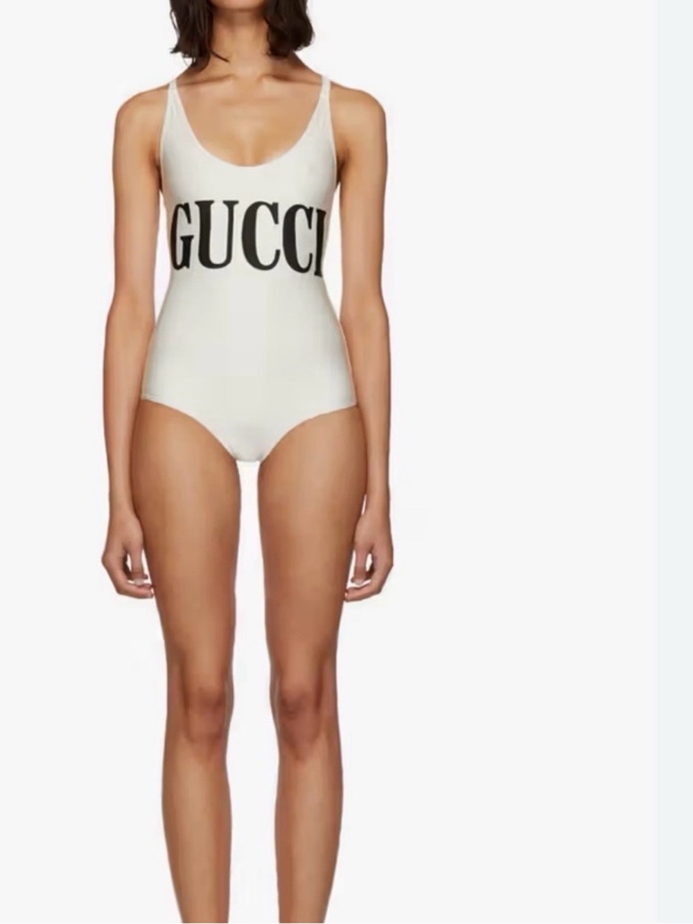 Gucci Ivory Logo One-Piece Bathing Suit. Medium. NWOT.